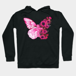 Butterfly Pink Ribbon Breast Cancer Shirt Hoodie